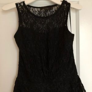 Lace peplum tank top